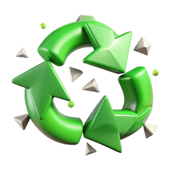 wonderful rustic Green Recycling Arrows Circle Loop Transparent Background high quality png