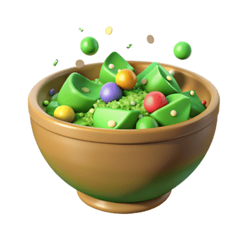 vibrant abstract Green Salad Bowl Wooden Transparent for Healthy Eating Design detailed png