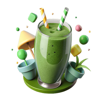 vibrant rustic Green Smoothie Icon Cutout for Healthy Recipes detailed png