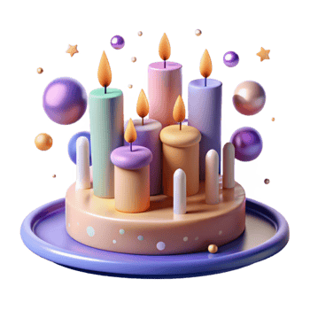 beautiful minimalist Group of Unlit Birthday Candles Transparent for Cake Mockups high resolution png
