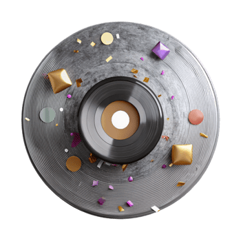 elegant abstract Grunge Vinyl Record Texture Isolated for Music Posters high quality png