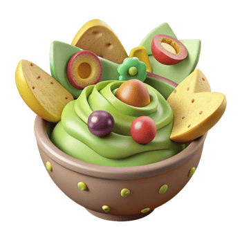 stunning contemporary Guacamole with Chips Cutout for Mexican Food Menu professional png