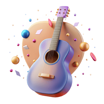 magnificent abstract Guitar Silhouette Front View Transparent for Music Blogs professional png