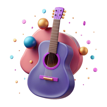 elegant artistic Guitar Silhouette Front View Transparent for Music Blogs high quality png