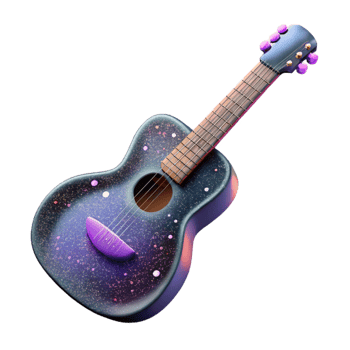 elegant minimalist Guitar Silhouette Grunge Style Transparent for Vintage Designs original png