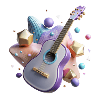 wonderful rustic Guitar Silhouette Hand Drawn Style Transparent for Artistic Creations high resolution png