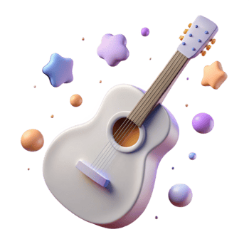 vibrant traditional Guitar Silhouette Minimalist Style Cutout for Clean Designs professional png