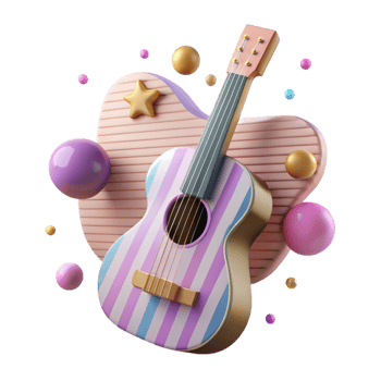 elegant abstract Guitar Silhouette with Stripes Transparent for Bold Designs high quality png