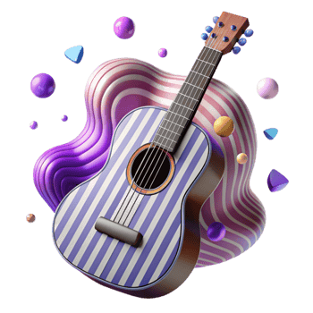 wonderful modern Guitar Silhouette with Stripes Transparent for Bold Designs genuine png