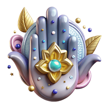 dramatic traditional Hamsa Hand Protection Amulet Isolated for Jewelry Design png