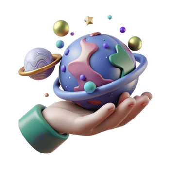 magnificent vintage Hand Holding Planet Cutout Environmental Dreamscape genuine png