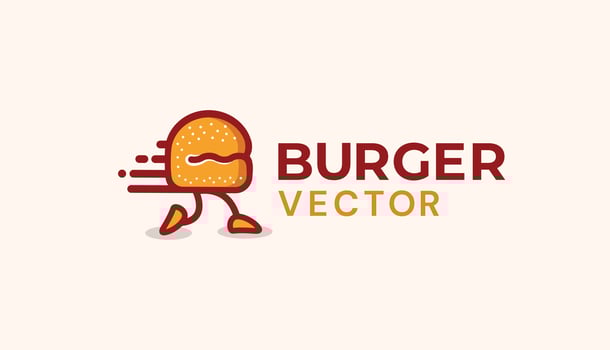 B lette baby burger logo design vector