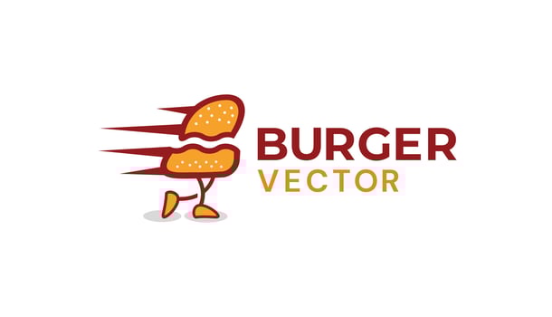 First burger logo design vector