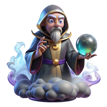 serene abstract A wise oracle gazing into a crystal ball, surrounded by swirling mists, mystical lighting, fantasy art style detailed png
