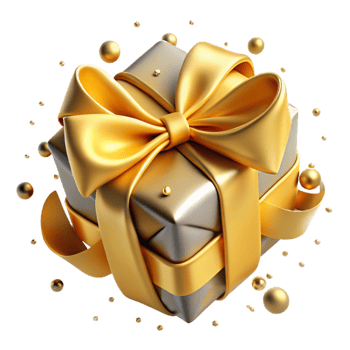 extraordinary minimalist Holiday Bow Gold Satin Ribbon Tied Gift Isolated authentic png
