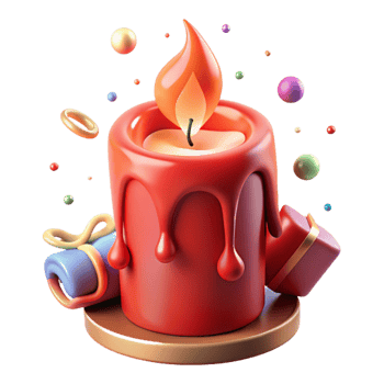 impressive vintage Holiday Candle Red Wax Flame Transparent Festive genuine png