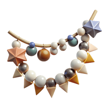 serene classic Holiday Garland Beaded String Decoration Cutout premium png
