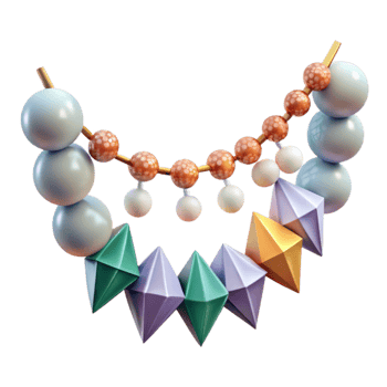 beautiful contemporary Holiday Garland Beaded String Decoration Cutout high quality png