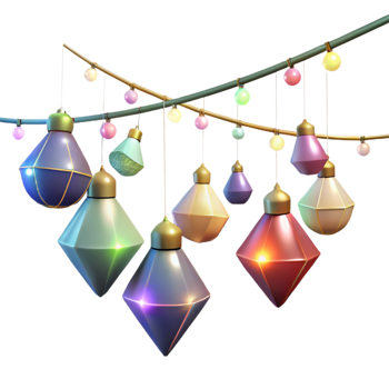 extraordinary vintage Holiday Lights Twinkling String Decoration Isolated genuine png