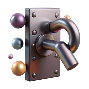 elegant artistic Iron Door Handle Bolt Detail Transparent for Security Applications exclusive png