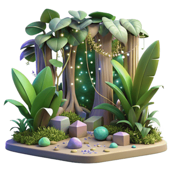 stunning creative Jungle with Vines and Trees Isolated for Rainforest Illustrations png