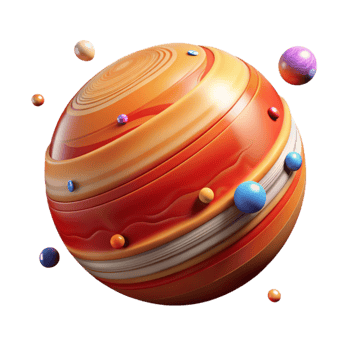 vibrant classic Jupiter Planet with Great Red Spot Isolated for Educational Use detailed png