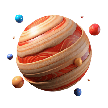 serene abstract Jupiter Planet with Great Red Spot Isolated for Educational Use high resolution png
