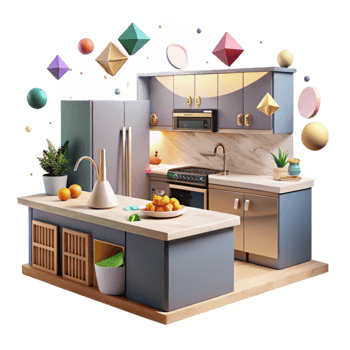 serene rustic Kitchen Remodel New Cabinets Countertops Cutout premium png