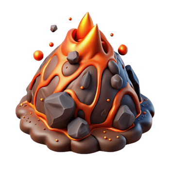 impressive creative Lava Flow Texture Molten Rock Isolated for Volcanic Eruptions professional png
