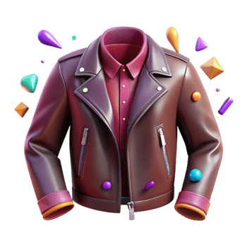 beautiful classic Leather Jacket Fashion Illustration Cutout for Apparel Websites exclusive png