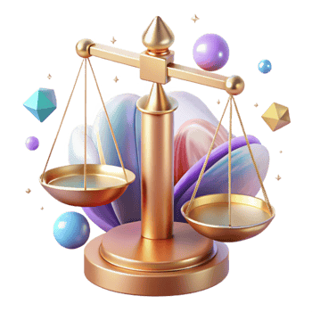 elegant abstract Legal Scales Transparent for Law or Justice Themes premium png