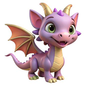 beautiful modern A cute cartoon dragon, playful expression, small wings original png