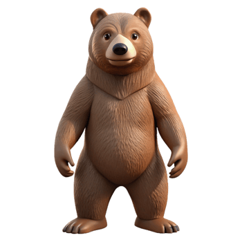 extraordinary creative A grizzly bear standing on hind legs detailed png