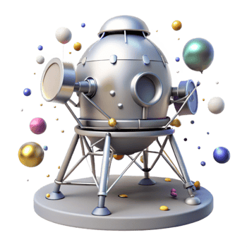serene vintage Lunar Module Landing on Moon Transparent for Space History png