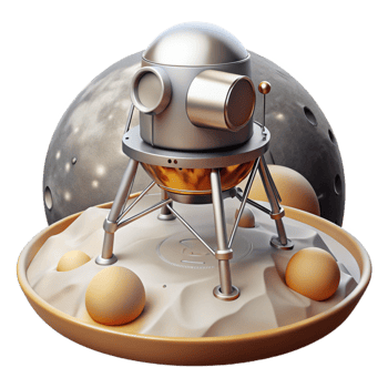 beautiful modern Lunar Module Landing on Moon Transparent for Space History png