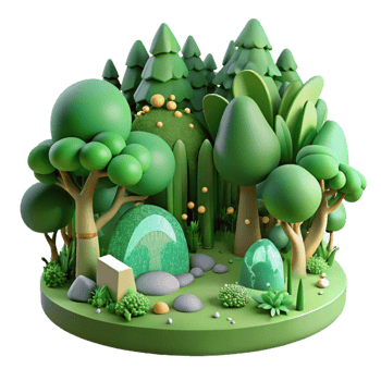 magnificent minimalist Lush Green Forest Cutout for Environmental Designs professional png