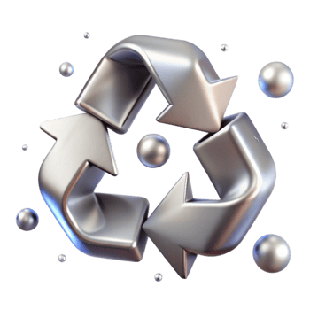 elegant creative Metal Recycling Symbol Steel Aluminum Cutout for Sustainable Projects exclusive png