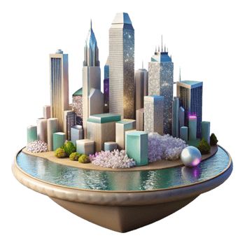 magnificent modern Milwaukee Skyline Lake Michigan View Isolated for Wisconsin Tourism detailed png