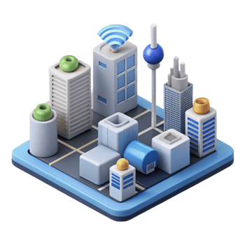 extraordinary abstract Smart city infrastructure connected devices original png