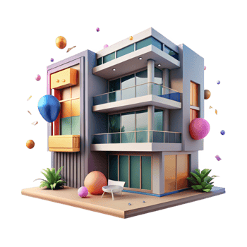dramatic rustic Modern Apartment Building Exterior Cutout Residential Architecture authentic png