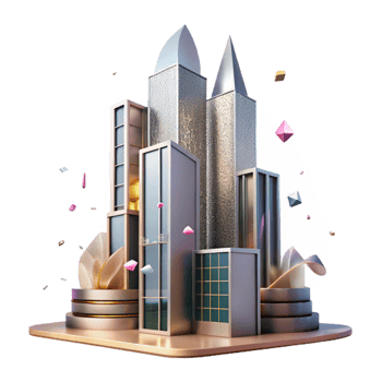 stunning vintage Modern Architecture Skyscraper Silhouette Transparent authentic png