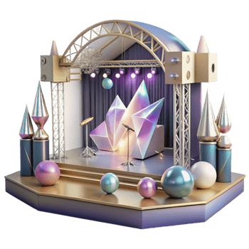 magnificent minimalist Modern Concert Stage Design Transparent for Entertainment Projects high quality png