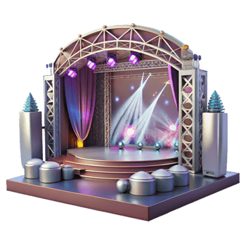 extraordinary vintage Modern Concert Stage with Led Screens Transparent for Digital Art high quality png