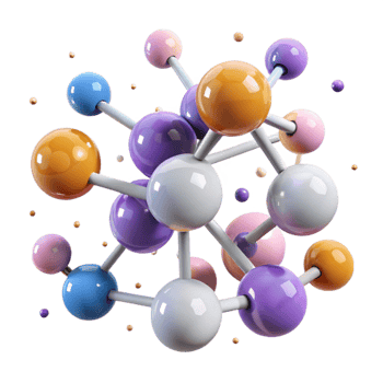serene creative Molecular Structure Chemical Bonds Transparent for Chemistry Design authentic png