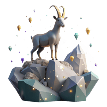 magnificent abstract Mountain Goat Silhouette Cliff Transparent Animal Design png