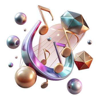 elegant modern Music Notes Background Transparent for Music Websites detailed png