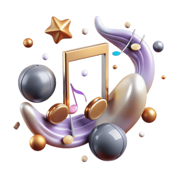 vibrant minimalist Music Notes Border Cutout for Music Invitations png