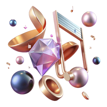 vibrant vintage Music Notes Background Transparent for Music Websites premium png