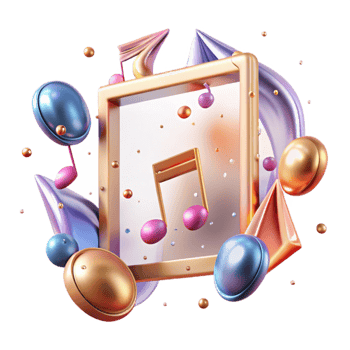 elegant classic Music Notes Frame Transparent Background for Music Posters professional png