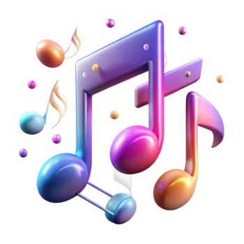 elegant abstract Music Notes Gradient Cutout for Modern Music Graphics detailed png